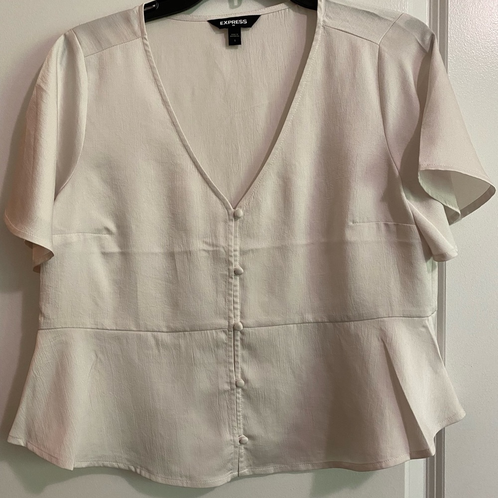 Express white silk top